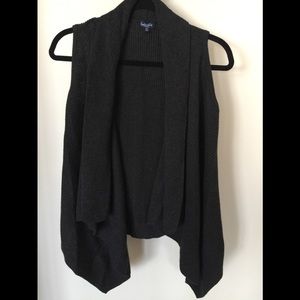 Splendid draped open front sleeveless sweater